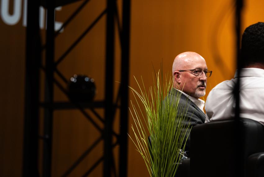 Rusty Moore, general manager and Chief Operating Officer, of the Big Bend Telephone, at The Texas Tribune’s Rural Symposium in San Antonio, TX on Nov. 14, 2024.